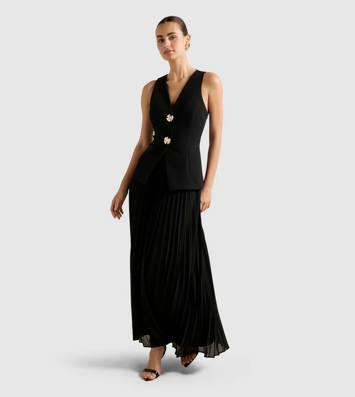 forever new LARISSA Pleated Vest Style Maxi Dress